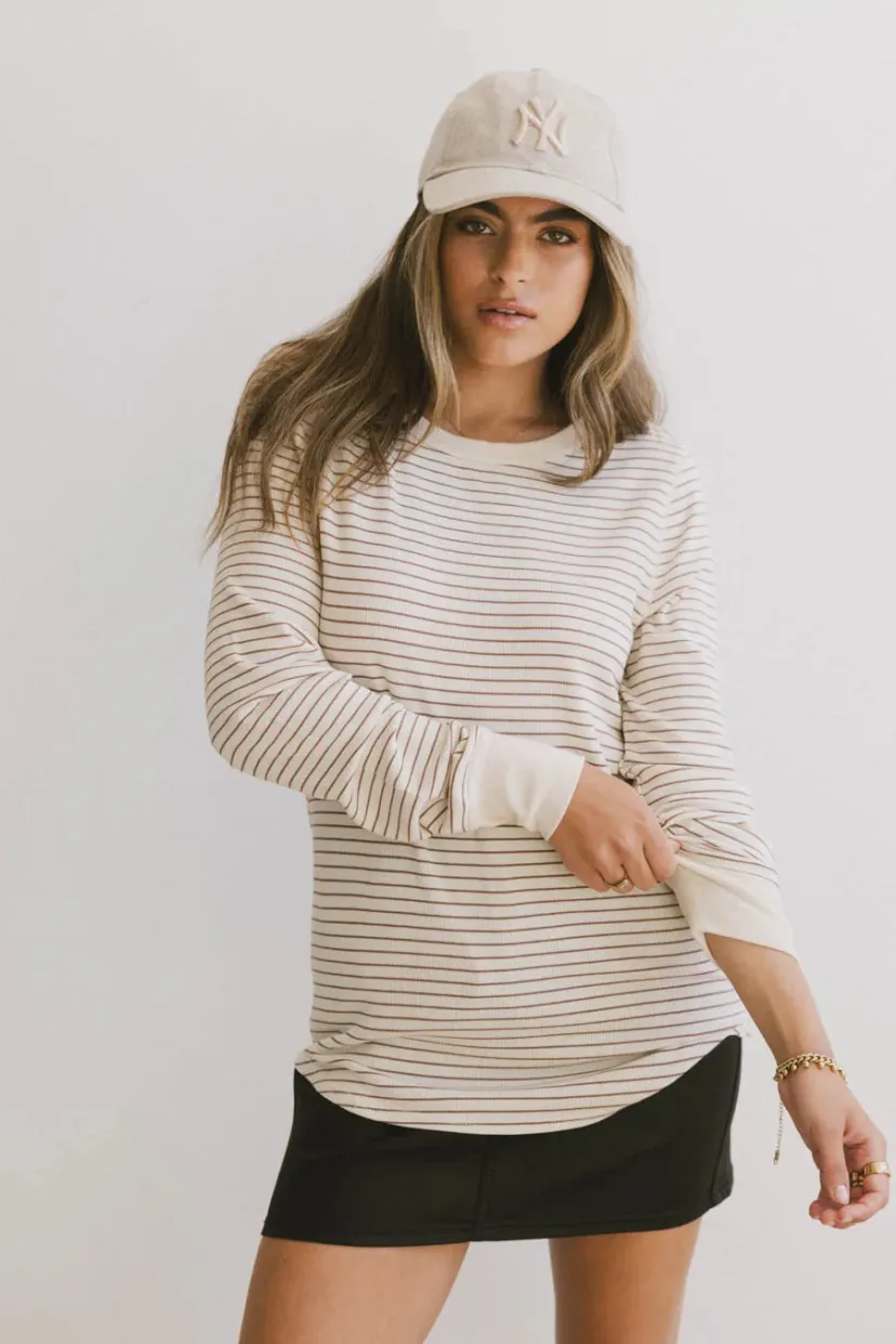 Tops>Bohme Kamari Striped Top in Clay