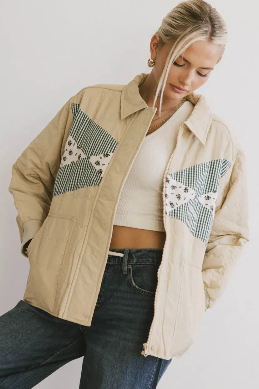 Tops | Jackets>Bohme Karlie Quilted Jacket in Khaki