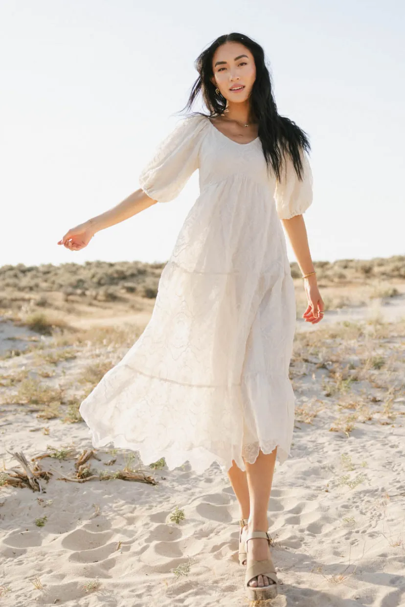 Dresses>Bohme Kay Embroidered Dress in Natural