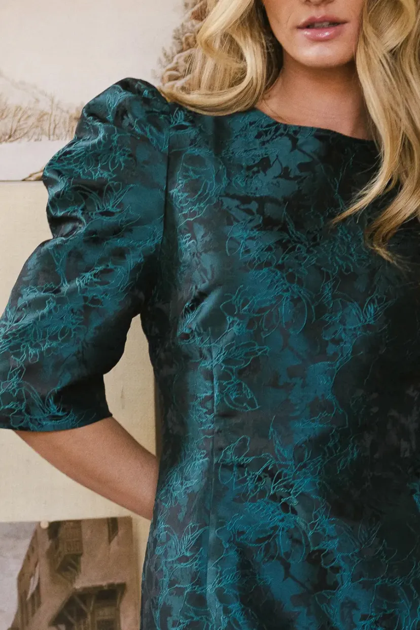 Dresses | Mini Dresses>Bohme Kaylee Brocade Dress in Teal