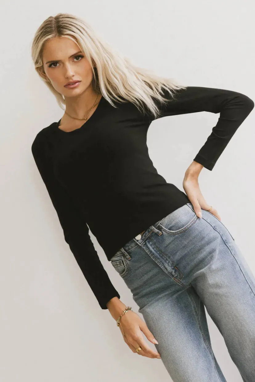 Tops | Essentials>Bohme Kendra Basic Top in Black