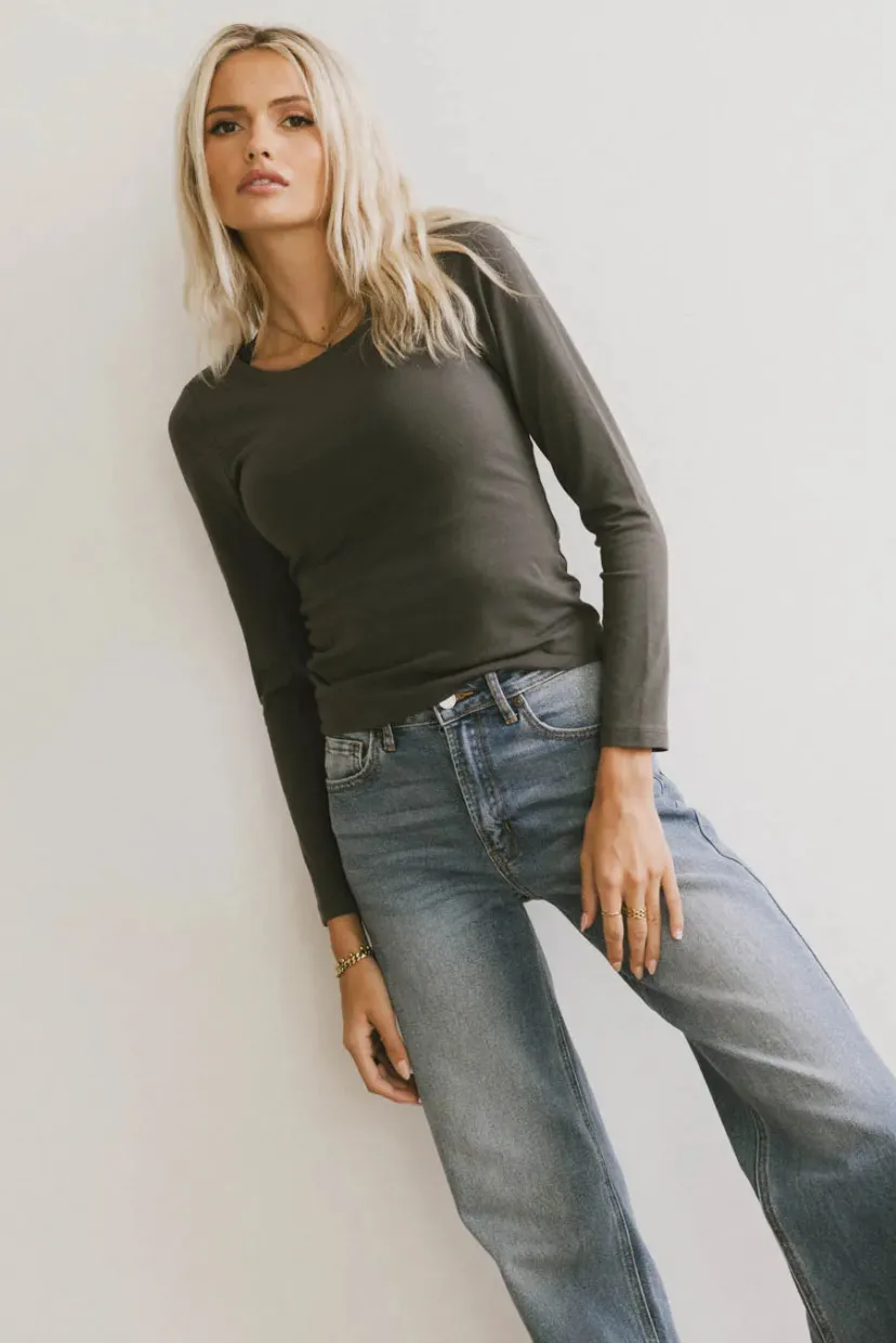 Tops | Essentials>Bohme Kendra Basic Top in Grey