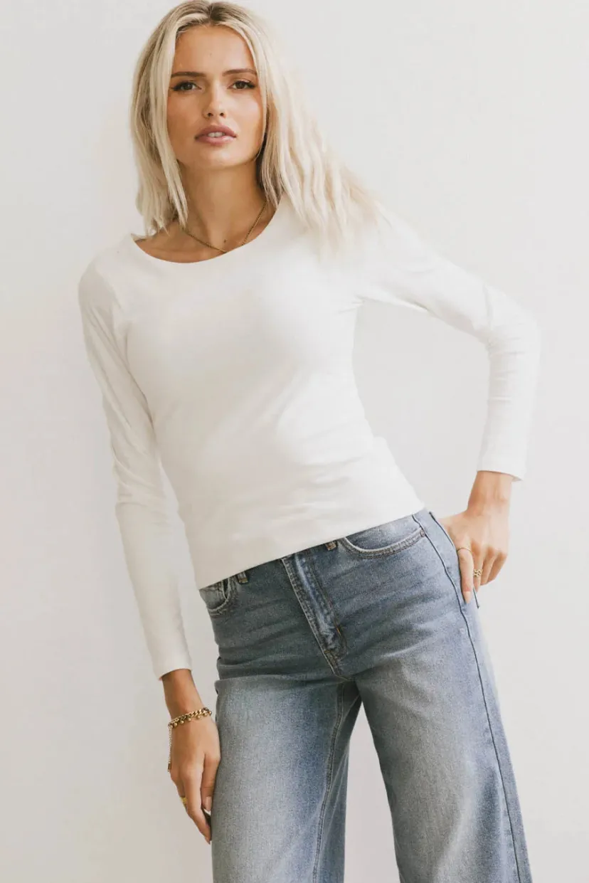 Tops | Essentials>Bohme Kendra Basic Top in Ivory