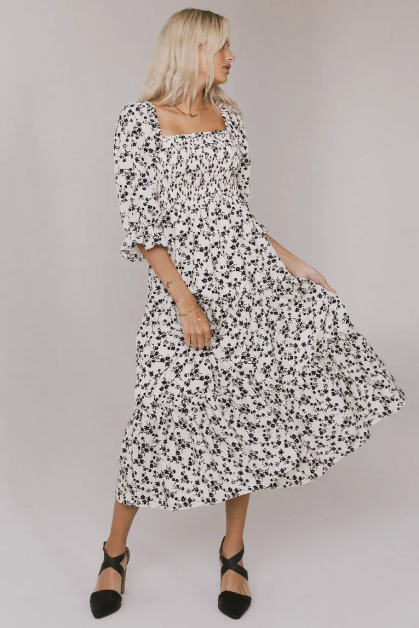 Dresses | Maxi Dresses>Bohme Kiran Floral Maxi Dress in Cream