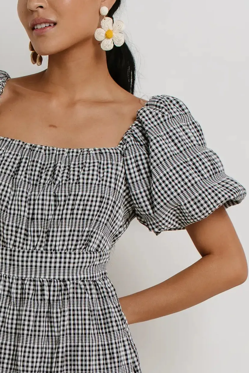 Dresses>Bohme Laney Gingham Dress in Black