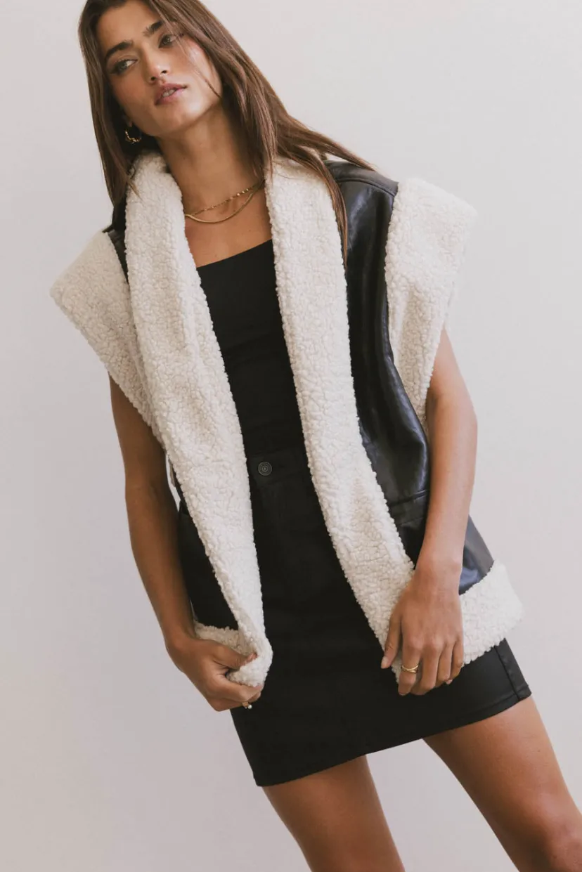 Tops | Vests>Bohme Last Night Sherpa Lined Vest in Black