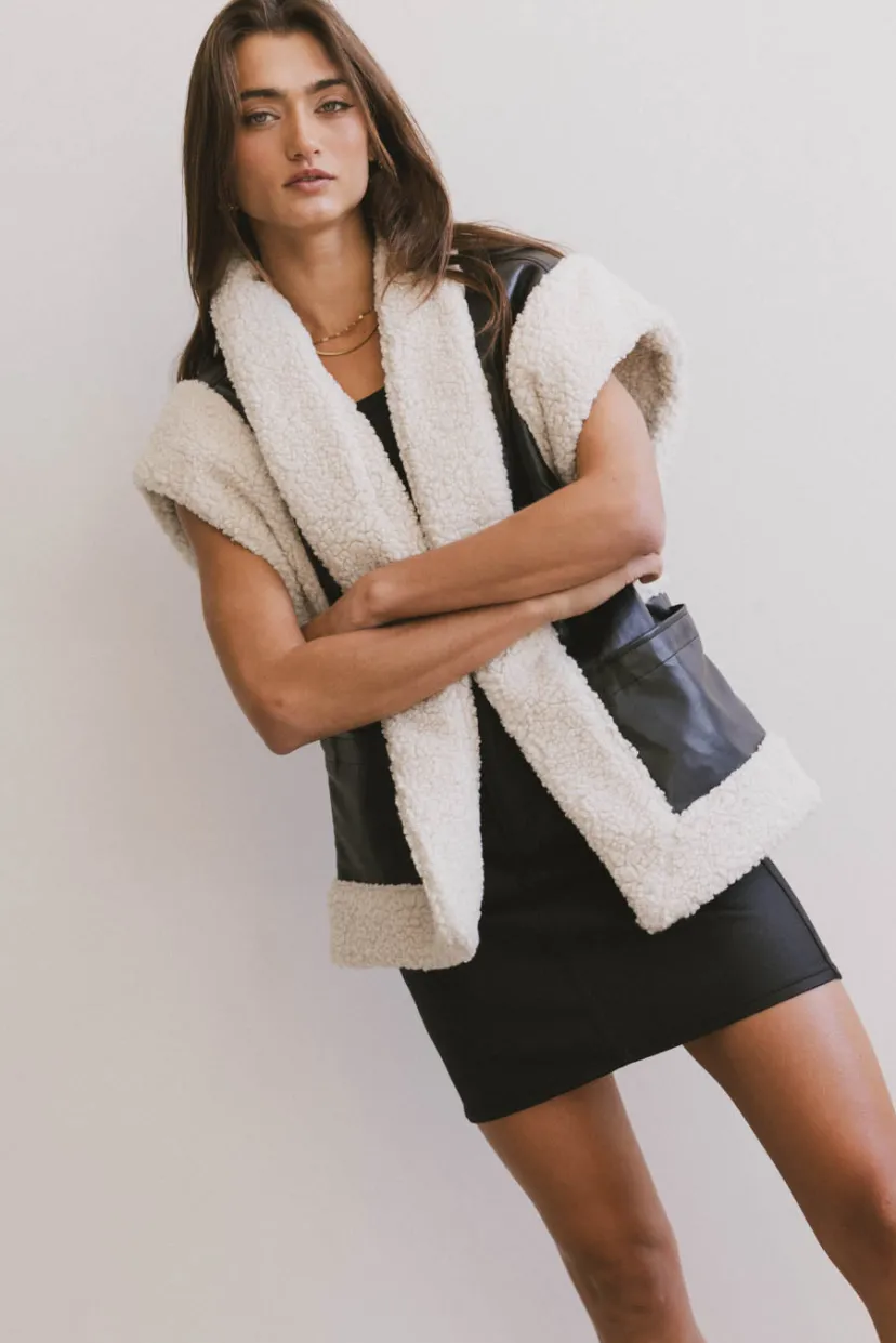 Tops | Vests>Bohme Last Night Sherpa Lined Vest in Black