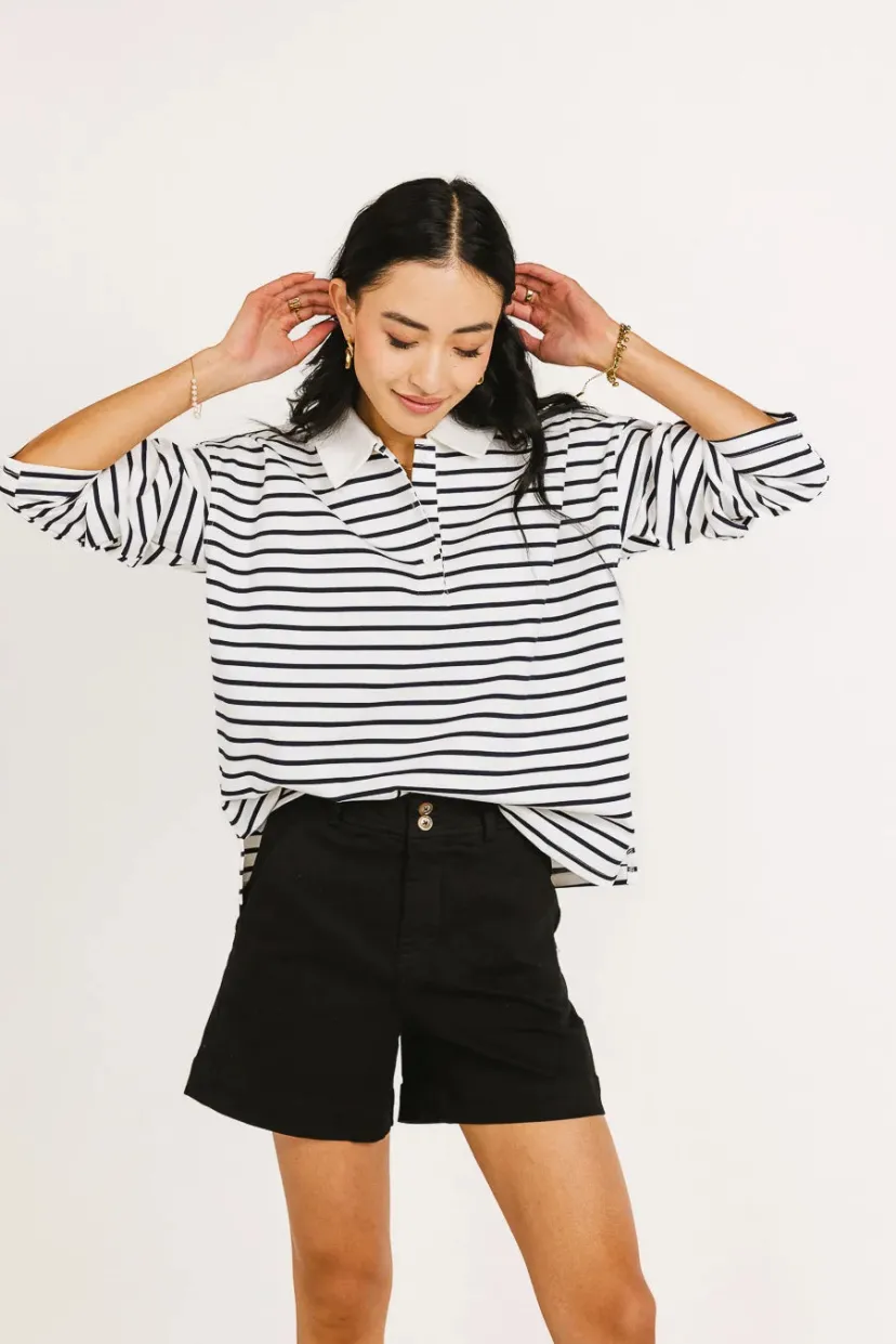 Tops | Tees & Tanks>Bohme Layla Collared Striped Top