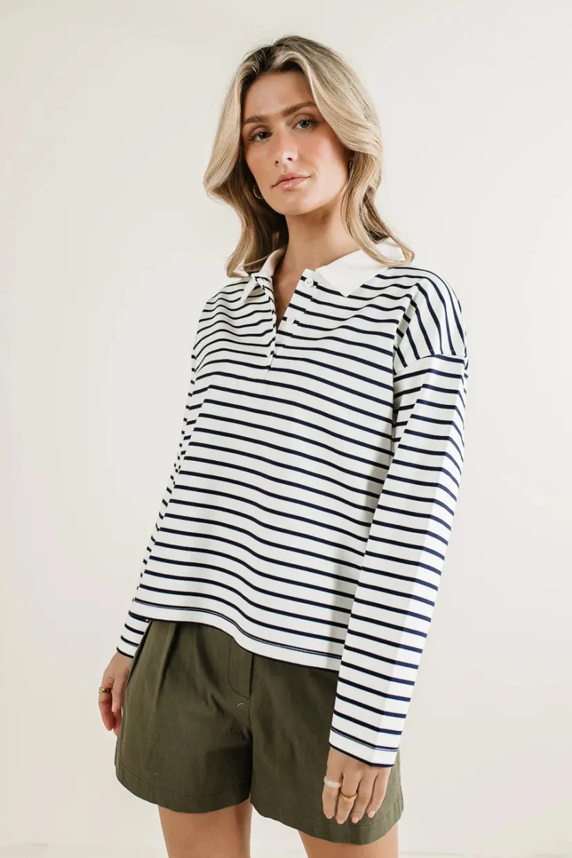 Tops | Tees & Tanks>Bohme Layla Collared Striped Top