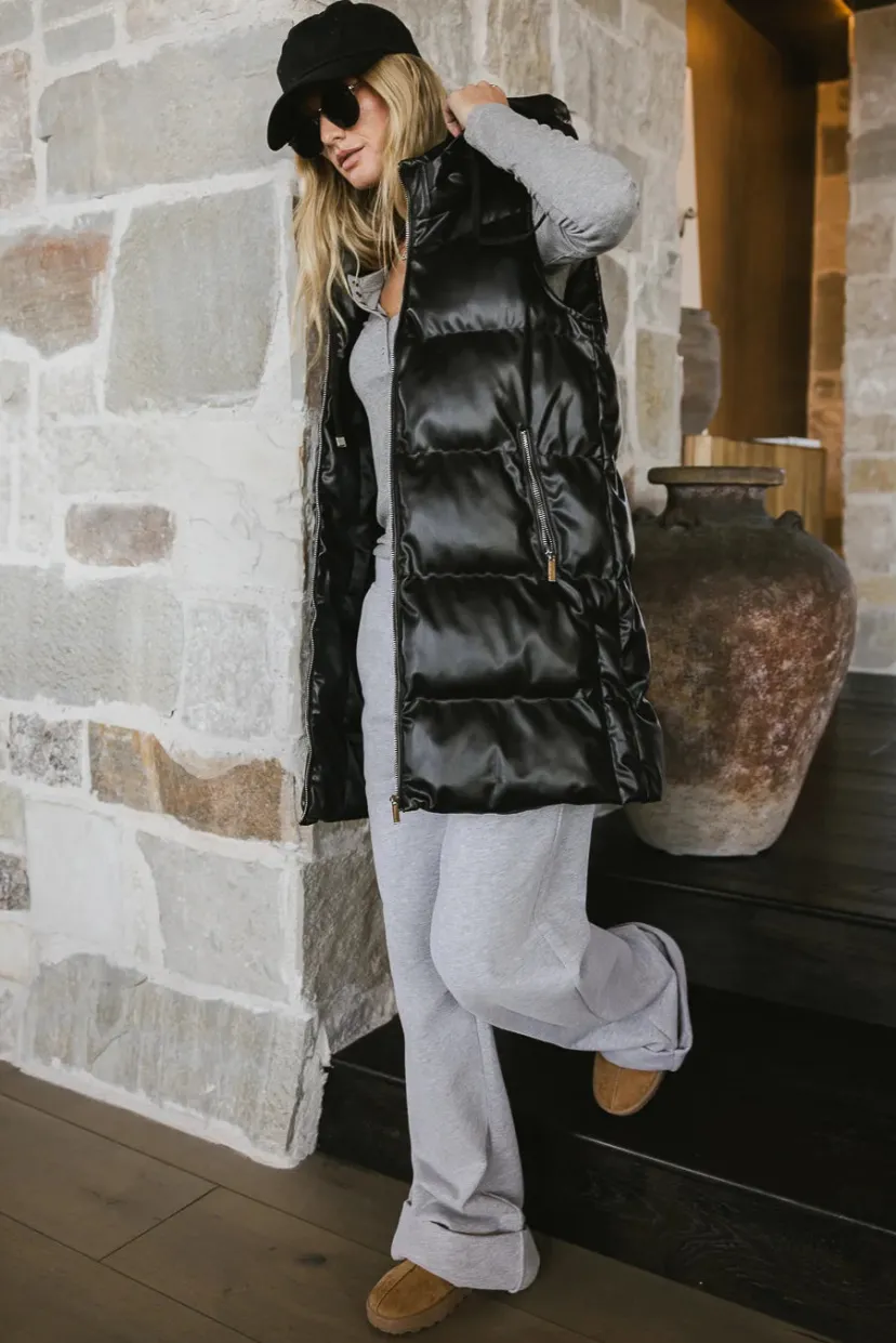 Vests>Bohme Layla Puffer Vest in Black