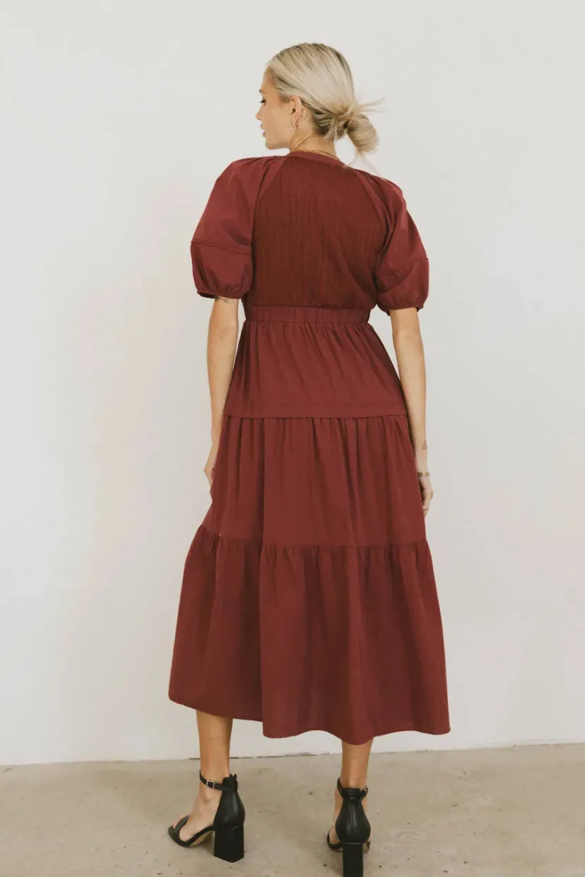 Dresses | Maxi Dresses>Bohme Leandra Maxi Dress in Burgundy