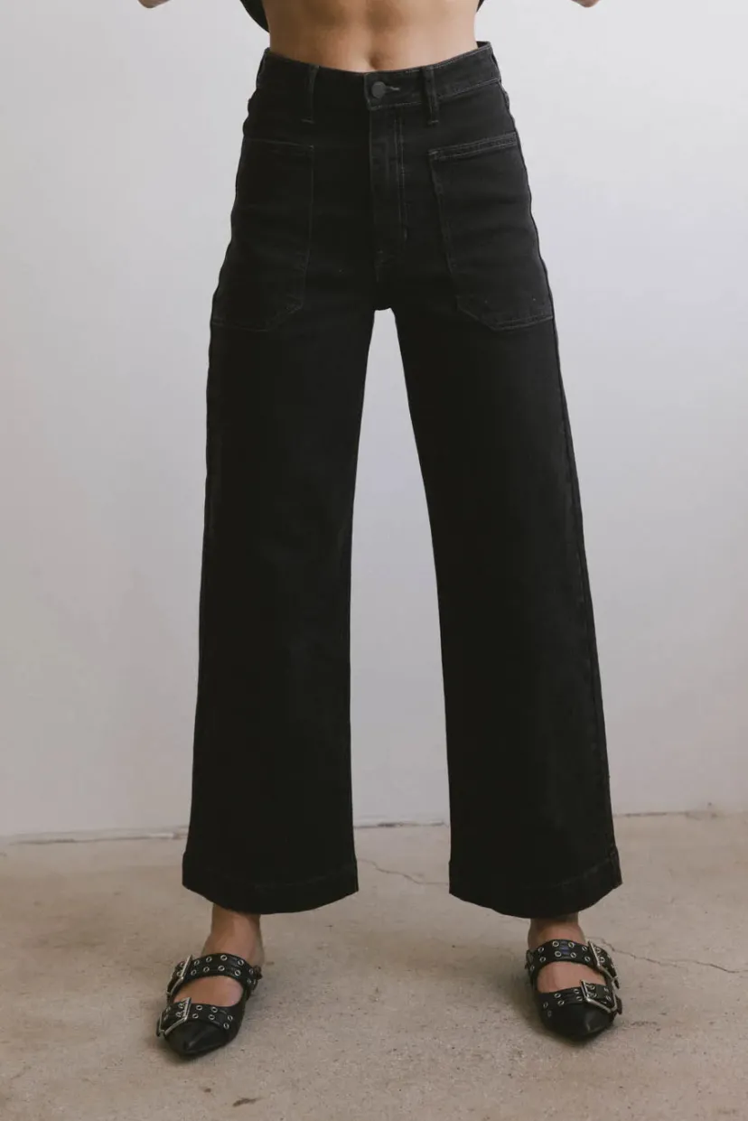 Denim | All Bottoms>Bohme Leila Wide Leg Jeans in Black