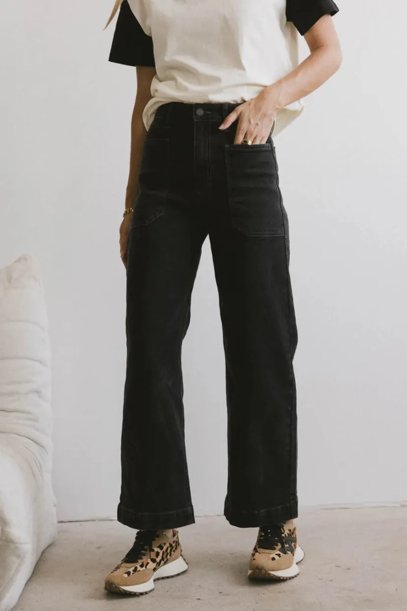 Denim | All Bottoms>Bohme Leila Wide Leg Jeans in Black