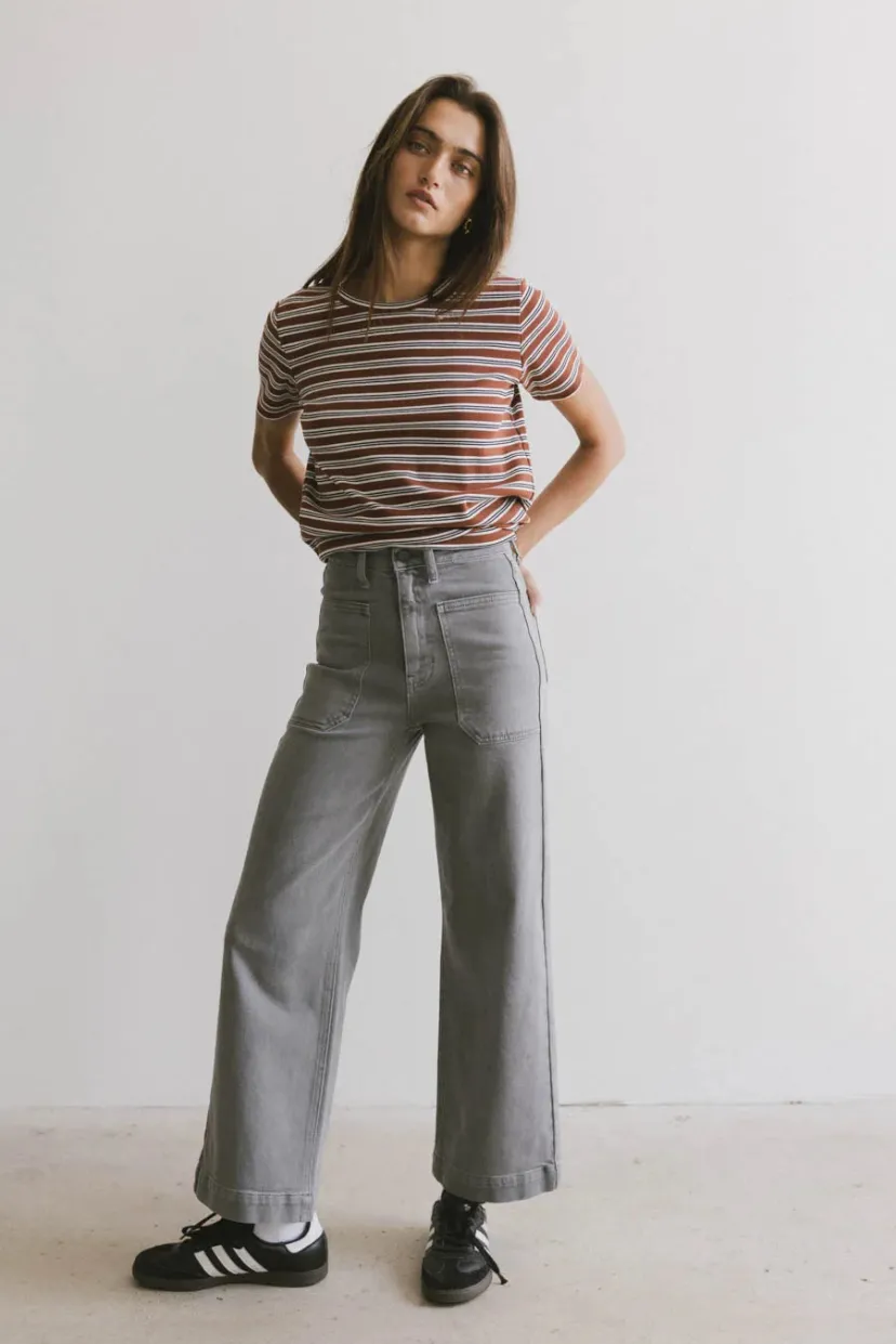 Denim | All Bottoms>Bohme Leila Wide Leg Jeans in Grey