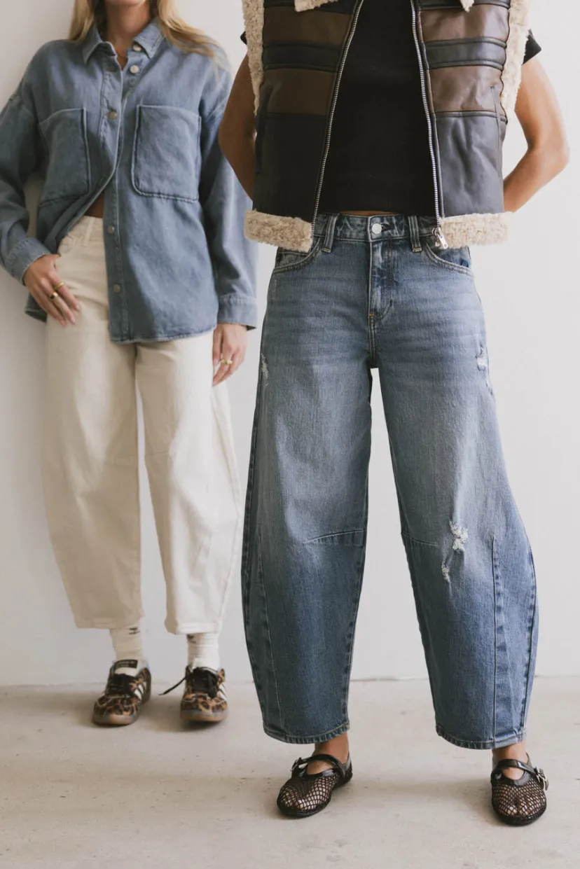 Denim | All Bottoms>Bohme Lex Barrel Jeans in Medium Wash Mediumwash