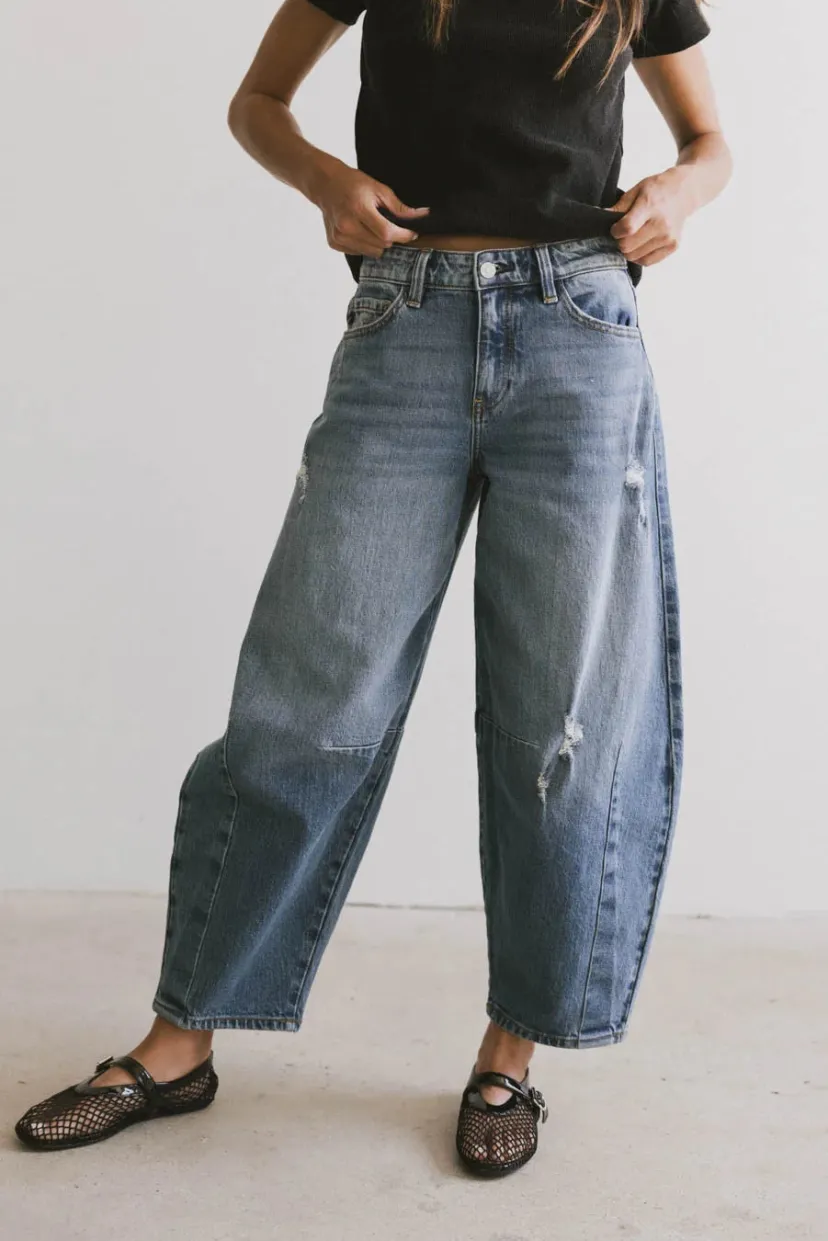 Denim | All Bottoms>Bohme Lex Barrel Jeans in Medium Wash Mediumwash