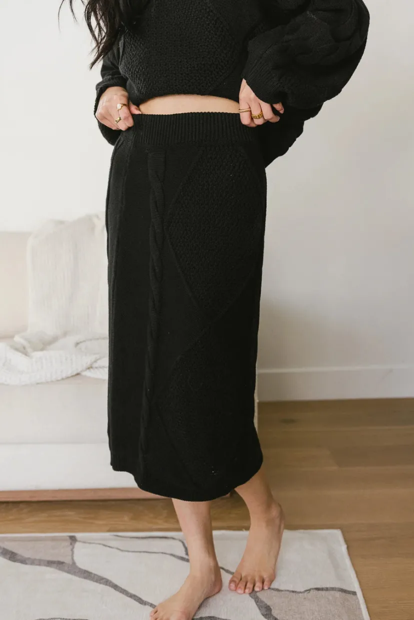 Skirts | All Bottoms>Bohme Lilly Cable Knit Skirt in Black