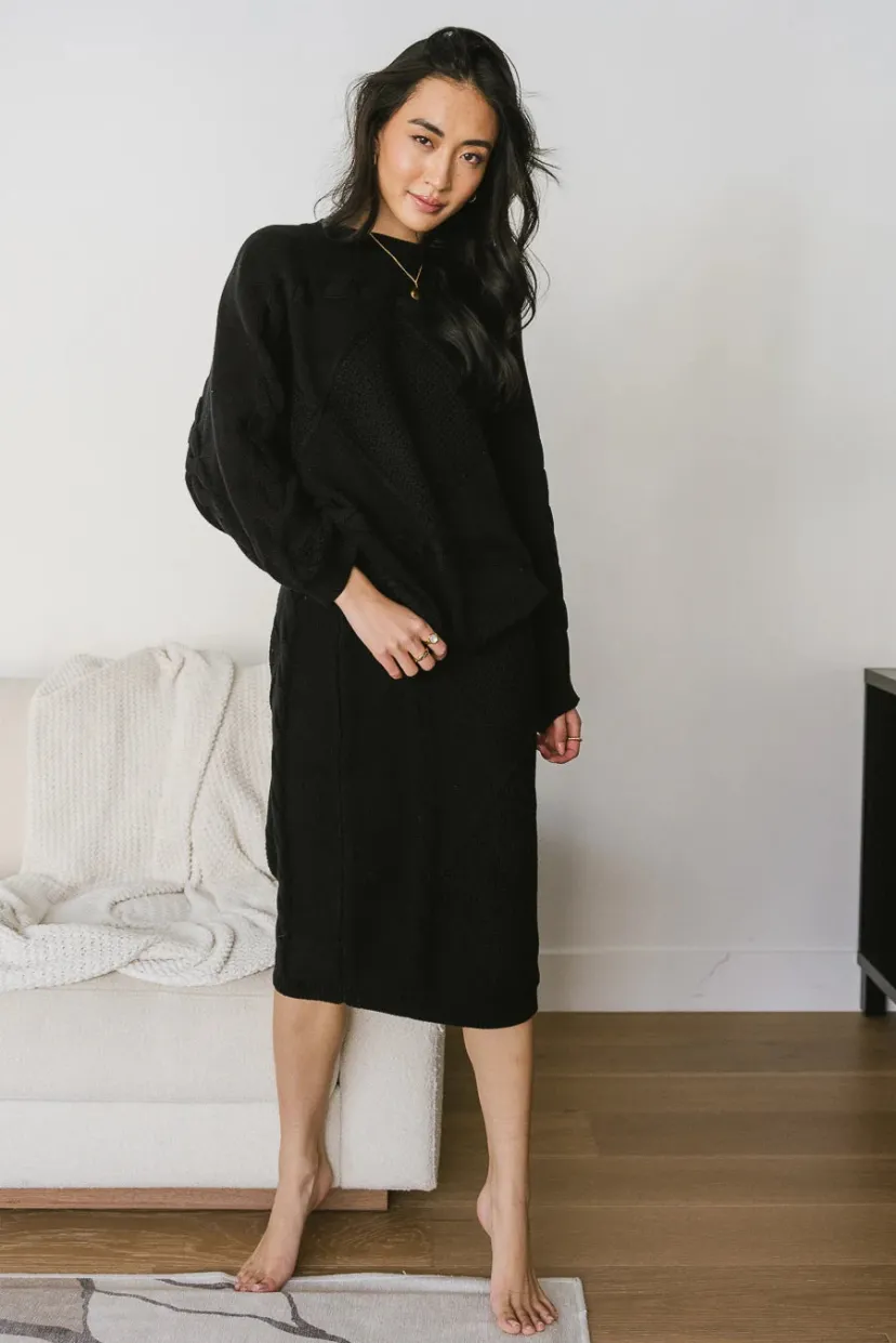 Skirts | All Bottoms>Bohme Lilly Cable Knit Skirt in Black