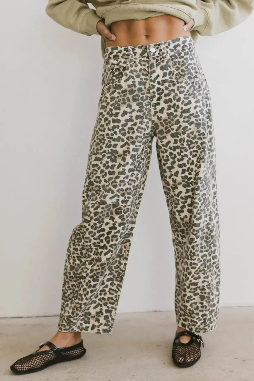 Denim | All Bottoms>Bohme Lisette Barrel Jean in Leopard