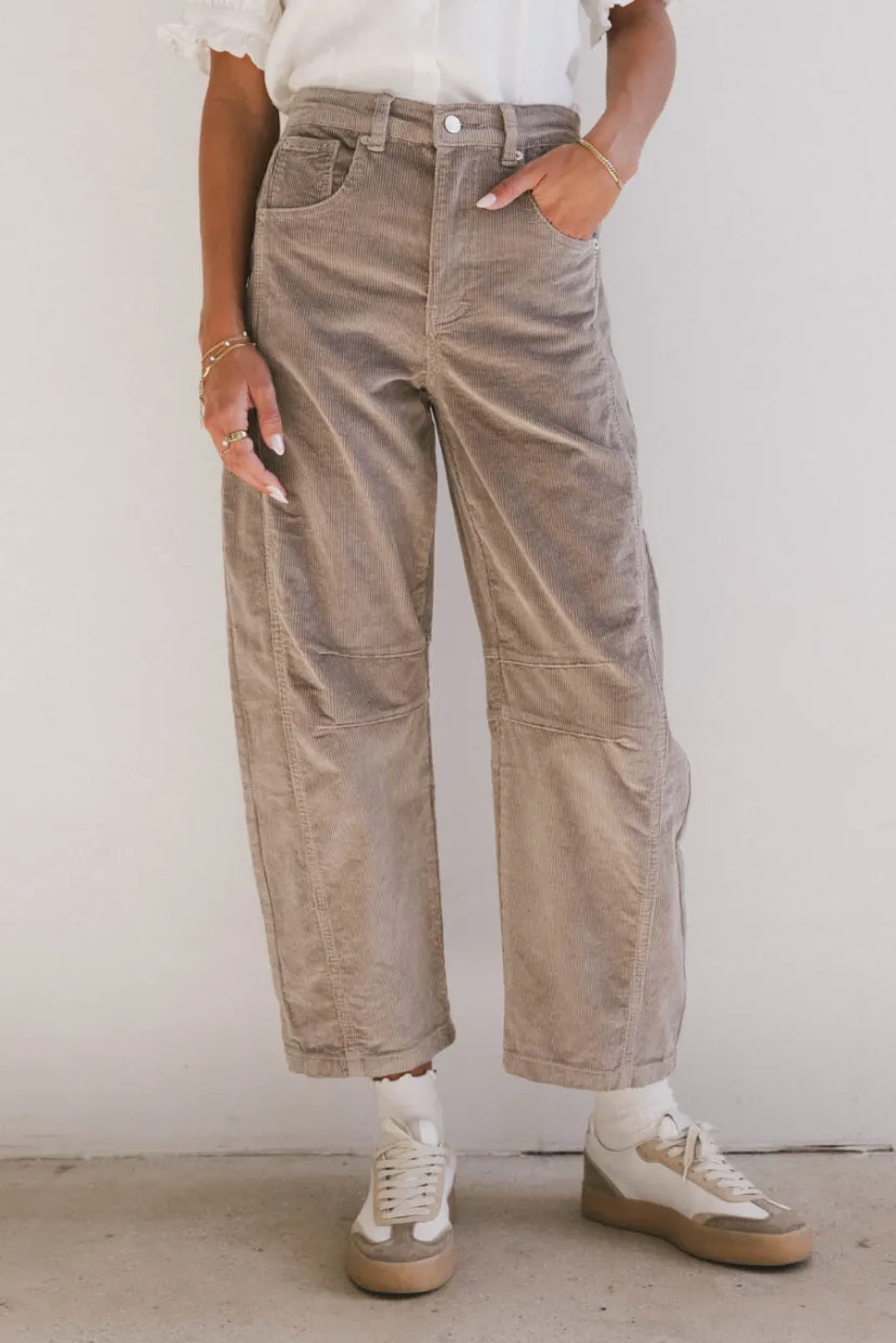 Pants | All Bottoms>Bohme Lisette Barrel Jean in Courduroy Tan