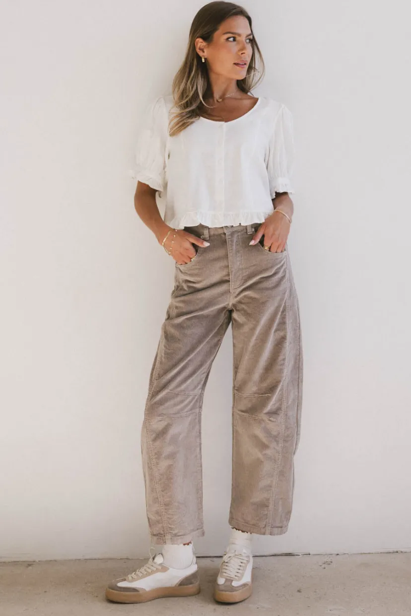 Pants | All Bottoms>Bohme Lisette Barrel Jean in Courduroy Tan