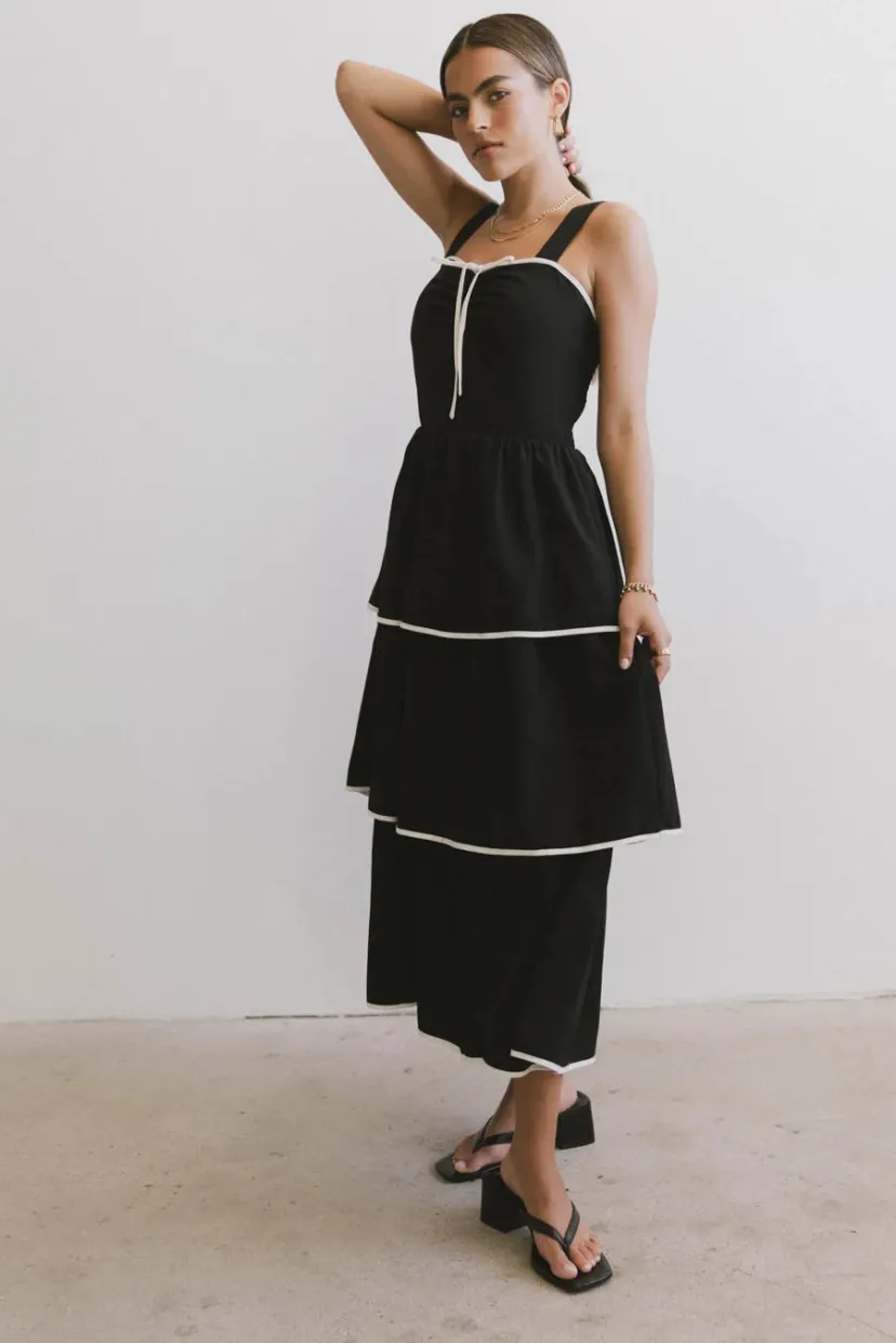 Dresses | Maxi Dresses>Bohme Liza Contrast Trim Dress in Black