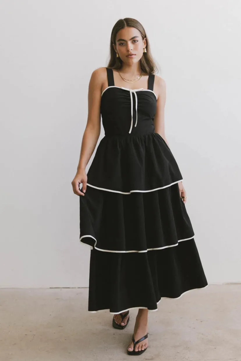 Dresses | Maxi Dresses>Bohme Liza Contrast Trim Dress in Black