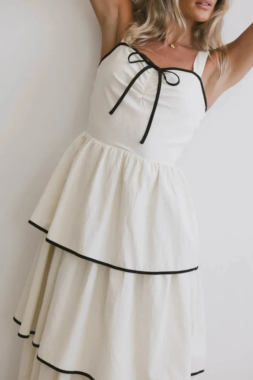 Dresses | Maxi Dresses>Bohme Liza Contrast Trim Dress in Cream