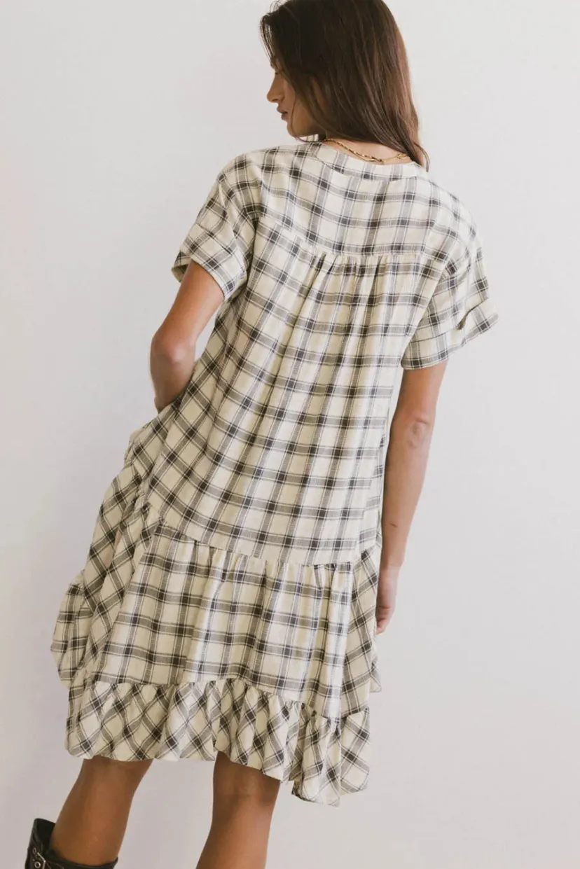 Dresses>Bohme Loli Plaid Mini Dress Black