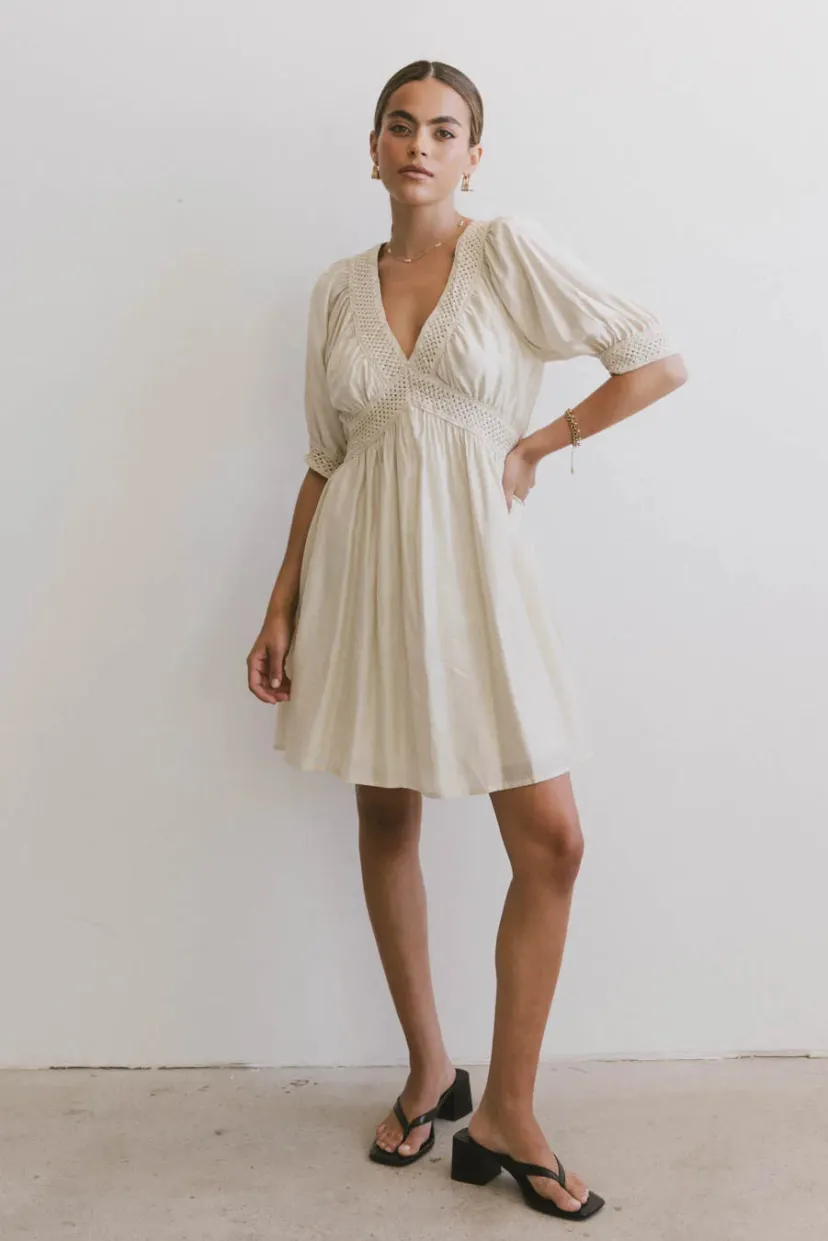 Dresses | Mini Dresses>Bohme Lorna Mini Dress in Natural