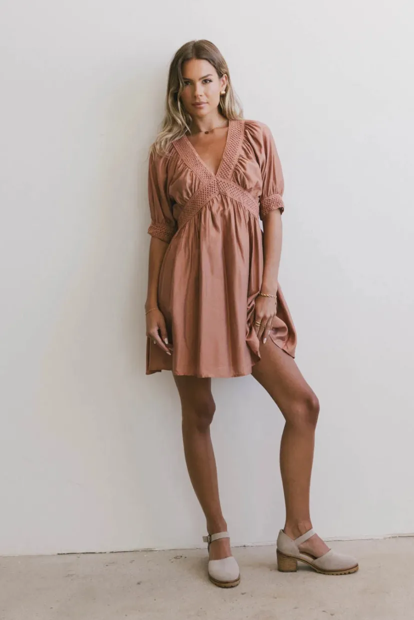 Dresses | Mini Dresses>Bohme Lorna Mini Dress in Rust