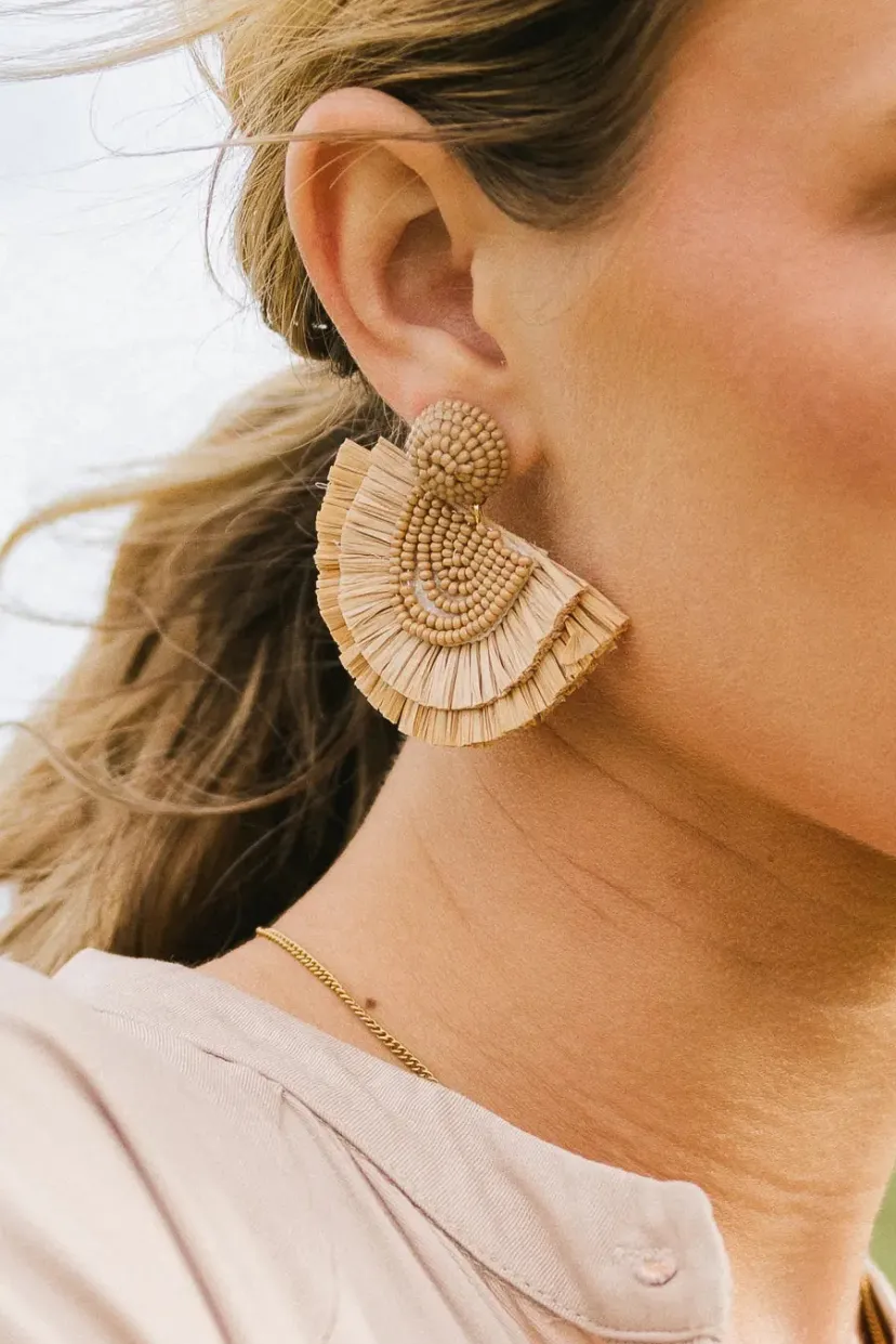 Jewelry>Bohme Lotay Beaded Fan Earrings