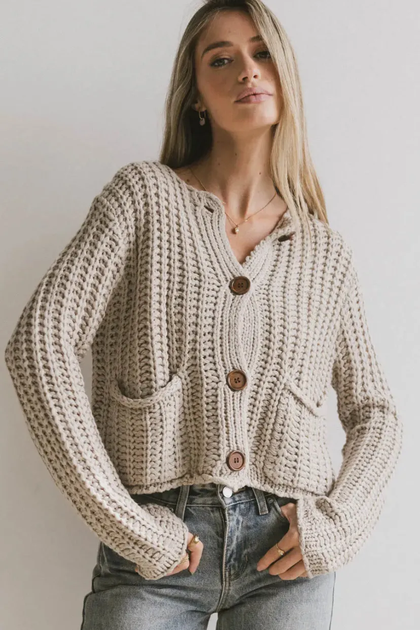 Tops | Jackets>Bohme Luca Chunky Knit Sweater in Natural