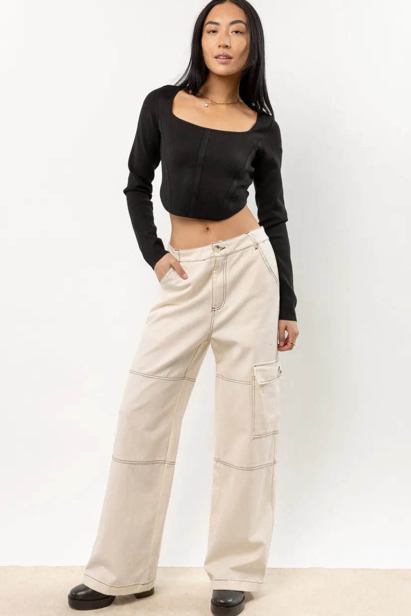 Tops>Bohme Lyra Cropped Top in - FINAL SALE Black