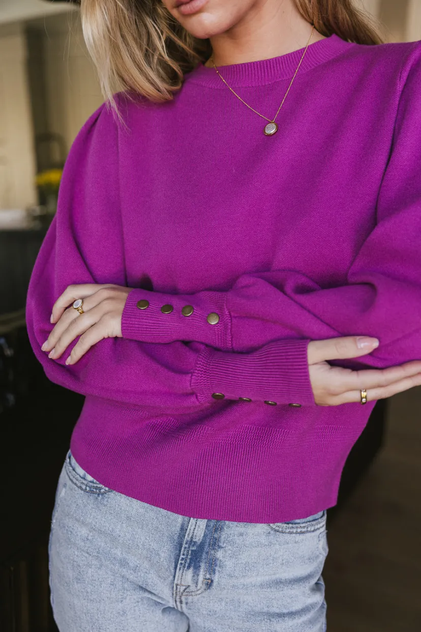 Sweaters>Bohme Madeline Knit Sweater in Purple