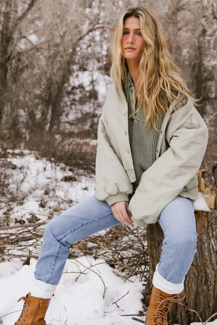 Jackets>Bohme Madilyn Bomber Jacket in Sage