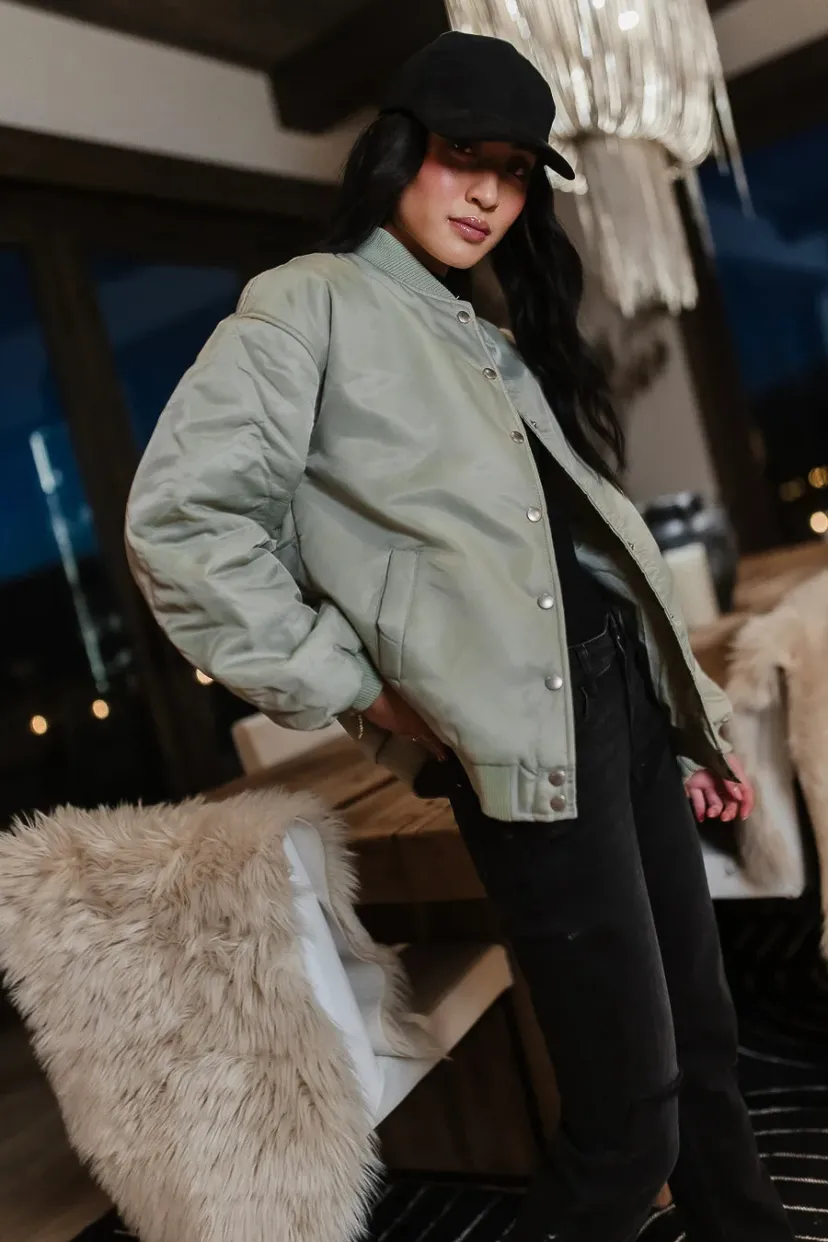 Jackets>Bohme Madilyn Bomber Jacket in Sage