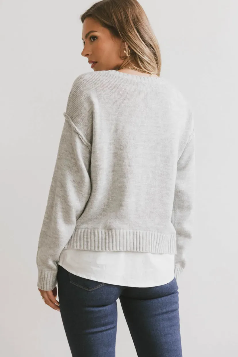 Tops | Sweaters>Bohme Marcel Knit Sweater in Grey