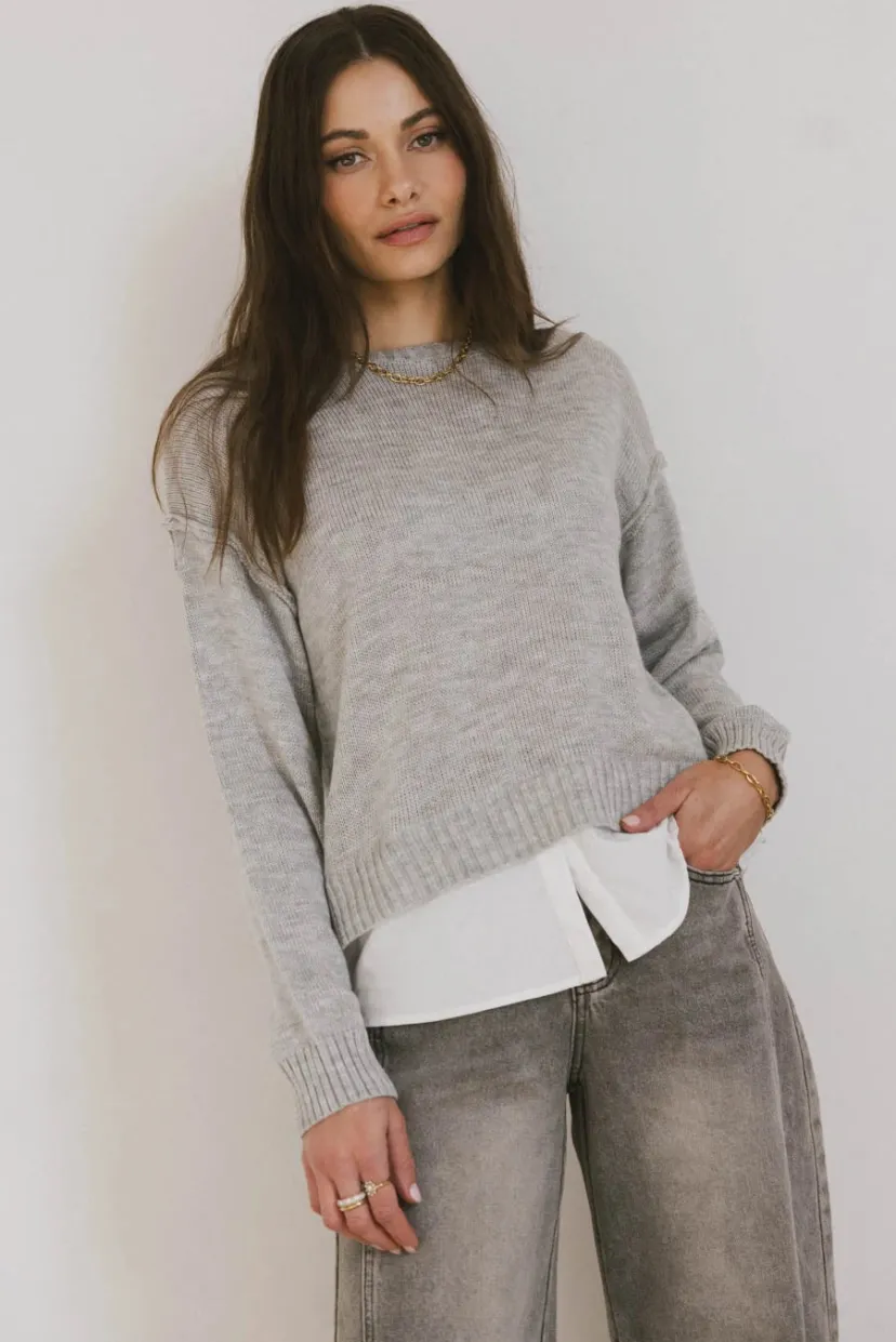 Tops | Sweaters>Bohme Marcel Knit Sweater in Grey