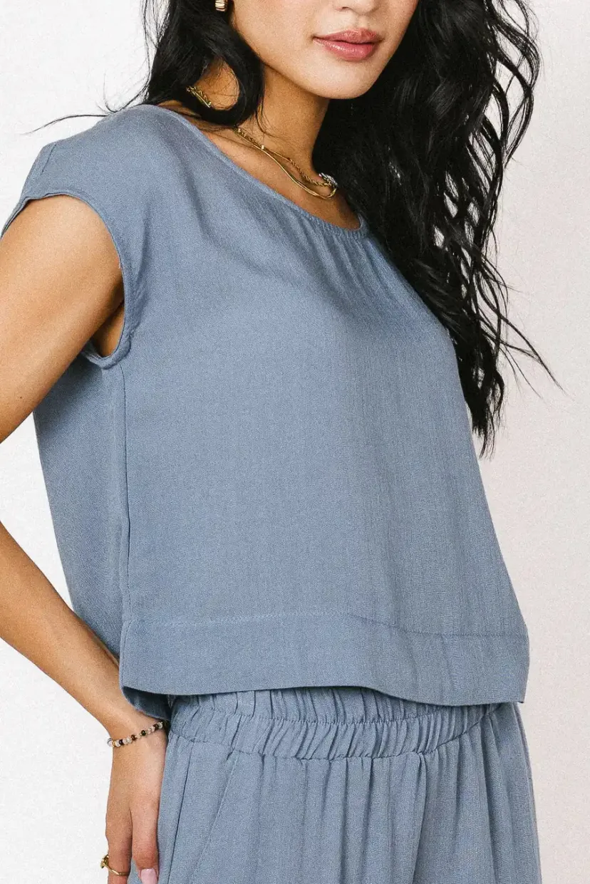 Tops | Sets>Bohme Maren Top in - FINAL SALE Slate