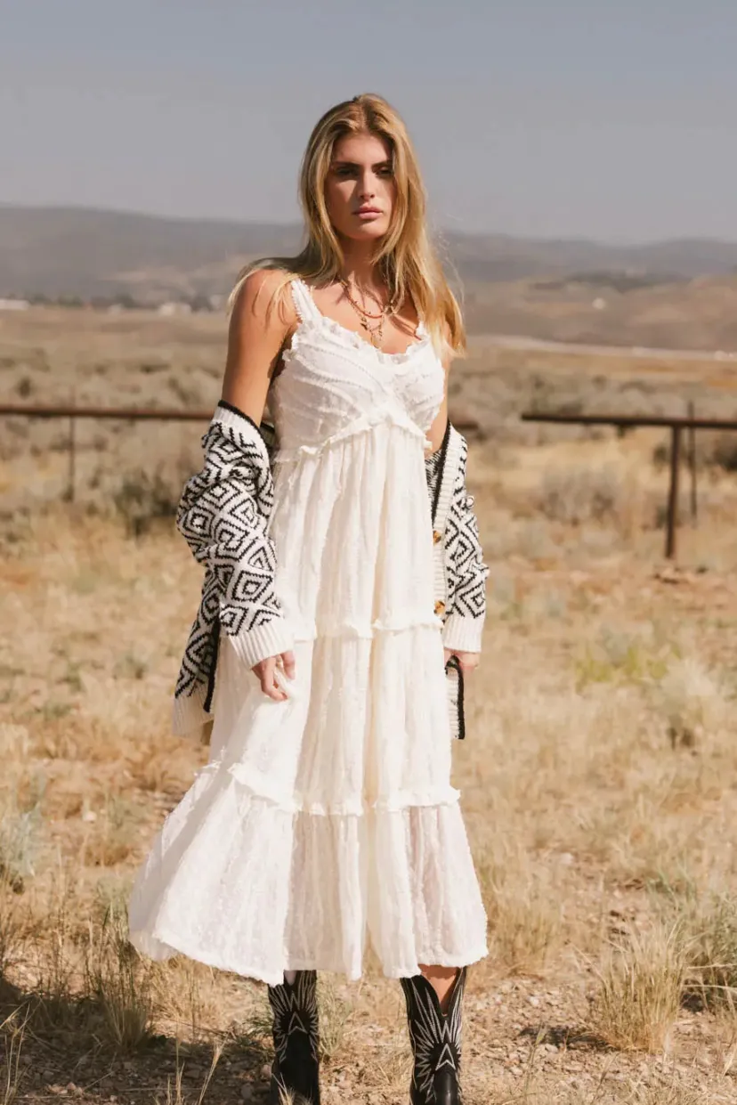 Dresses>Bohme Maria Tulle Midi Dress in Cream