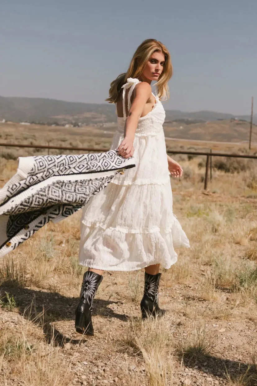 Dresses>Bohme Maria Tulle Midi Dress in Cream