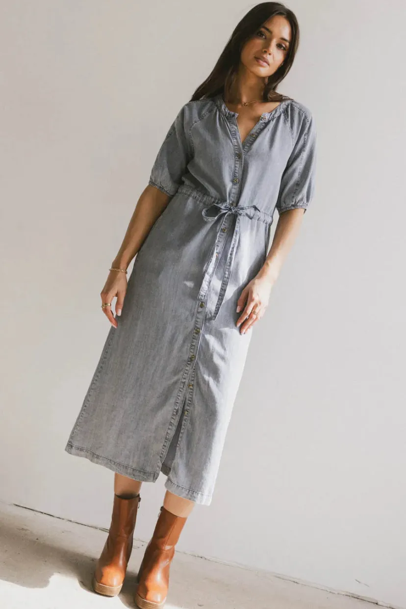 Dresses | Midi Dresses>Bohme Marigold Denim Midi Dress