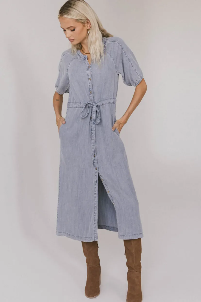 Dresses | Midi Dresses>Bohme Marigold Denim Midi Dress