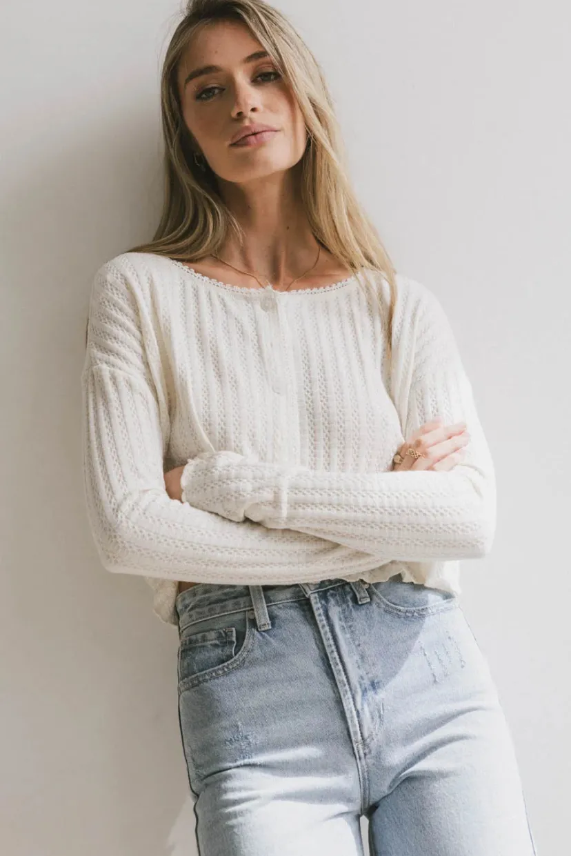 Tops | Blouses>Bohme Marin Knit Top in Ivory