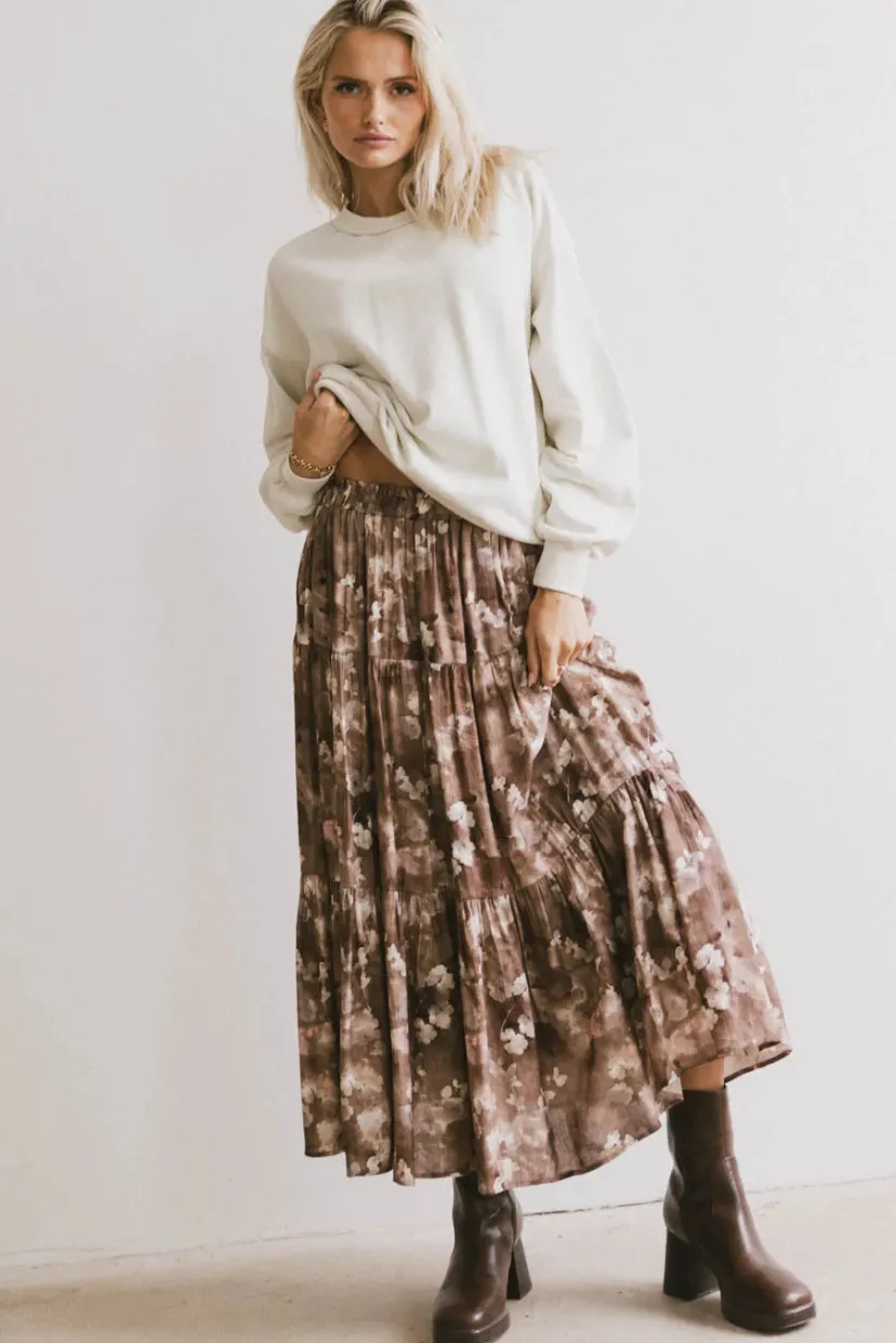 Skirts | All Bottoms>Bohme Maxine Floral Skirt in Brown