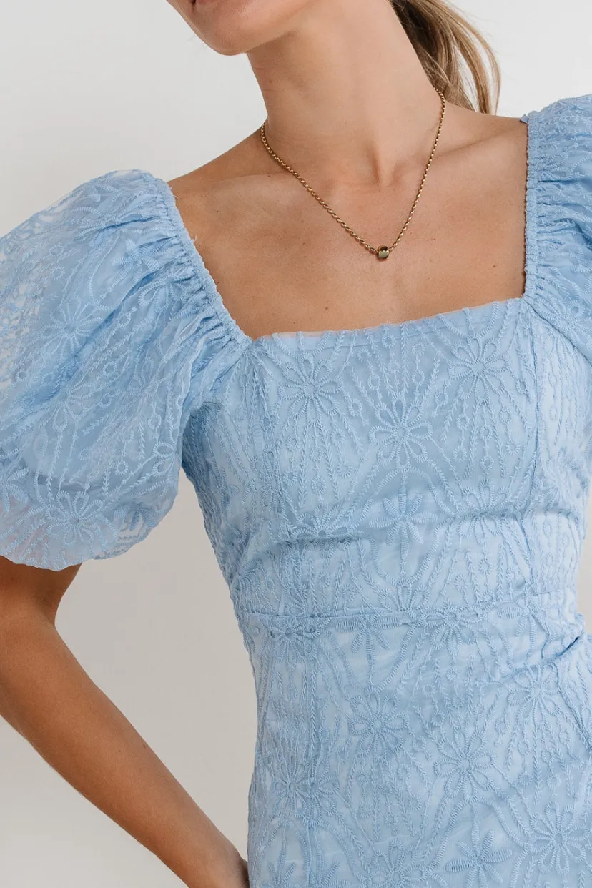 Dresses | Mini Dresses>Bohme Maye Lace Mini Dress in - FINAL SALE Blue