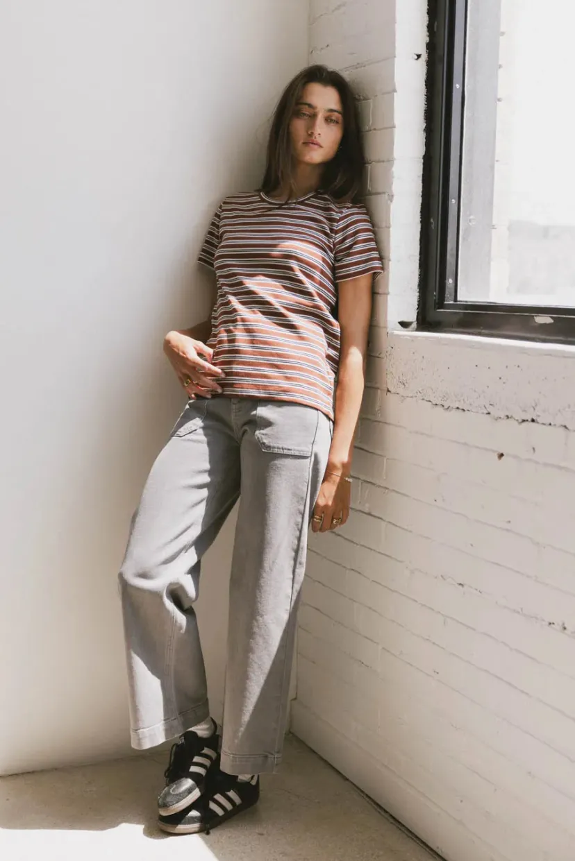 Tops | Tees & Tanks>Bohme Mckenna Striped Top in Brown