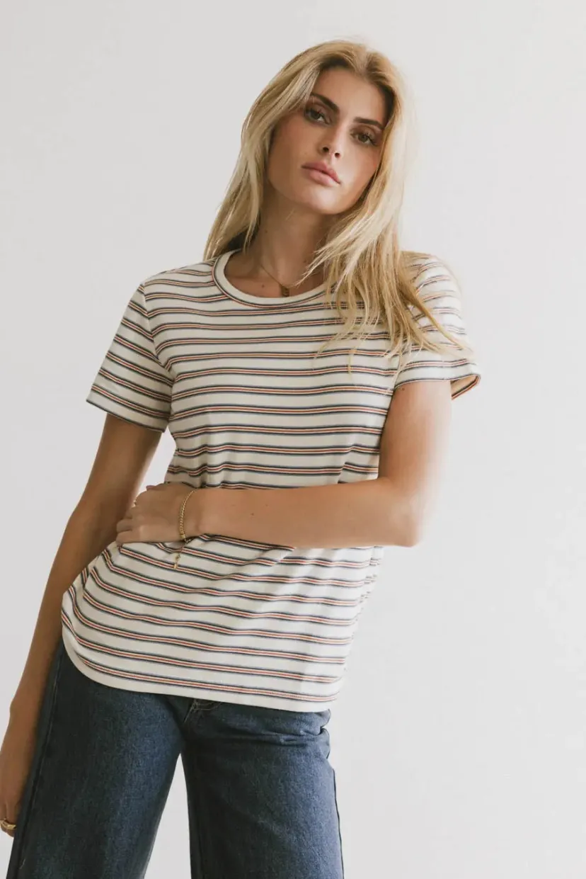 Tops | Tees & Tanks>Bohme Mckenna Striped Top in Ivory