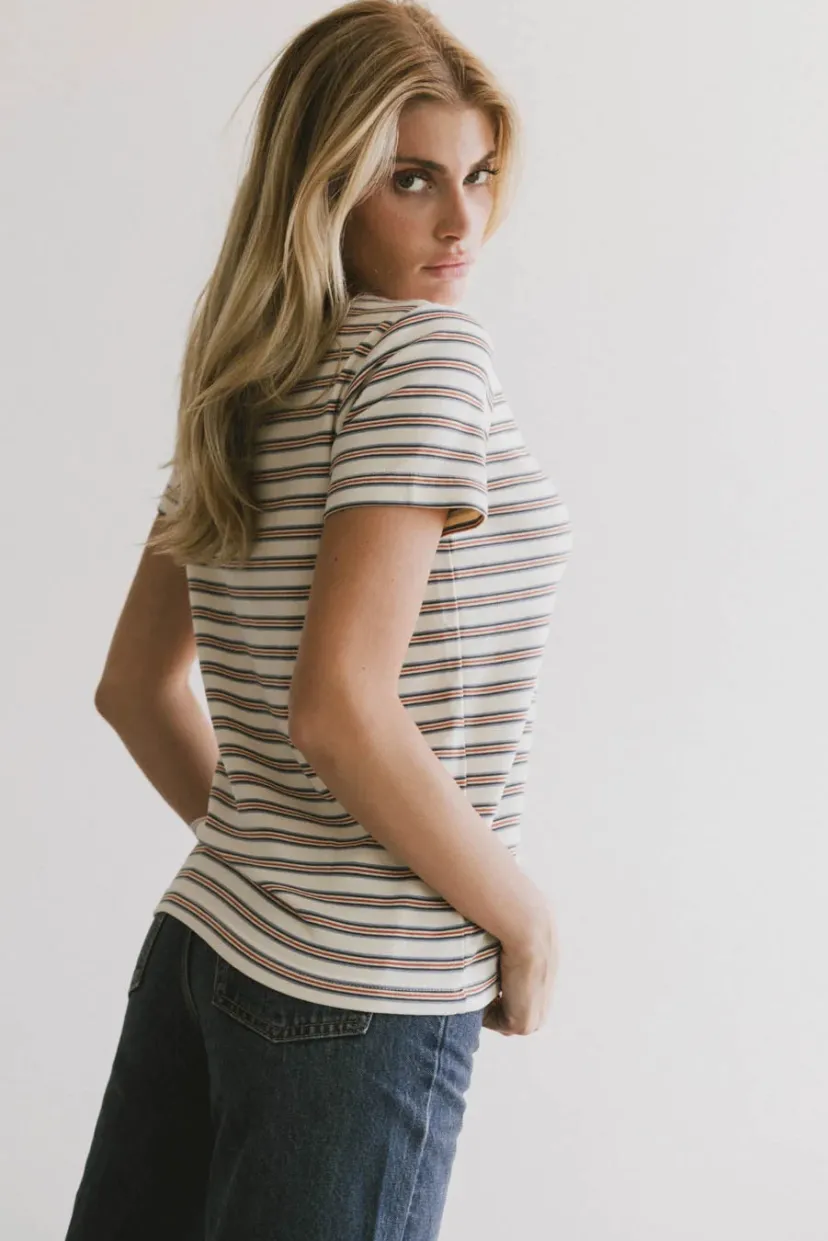 Tops | Tees & Tanks>Bohme Mckenna Striped Top in Ivory